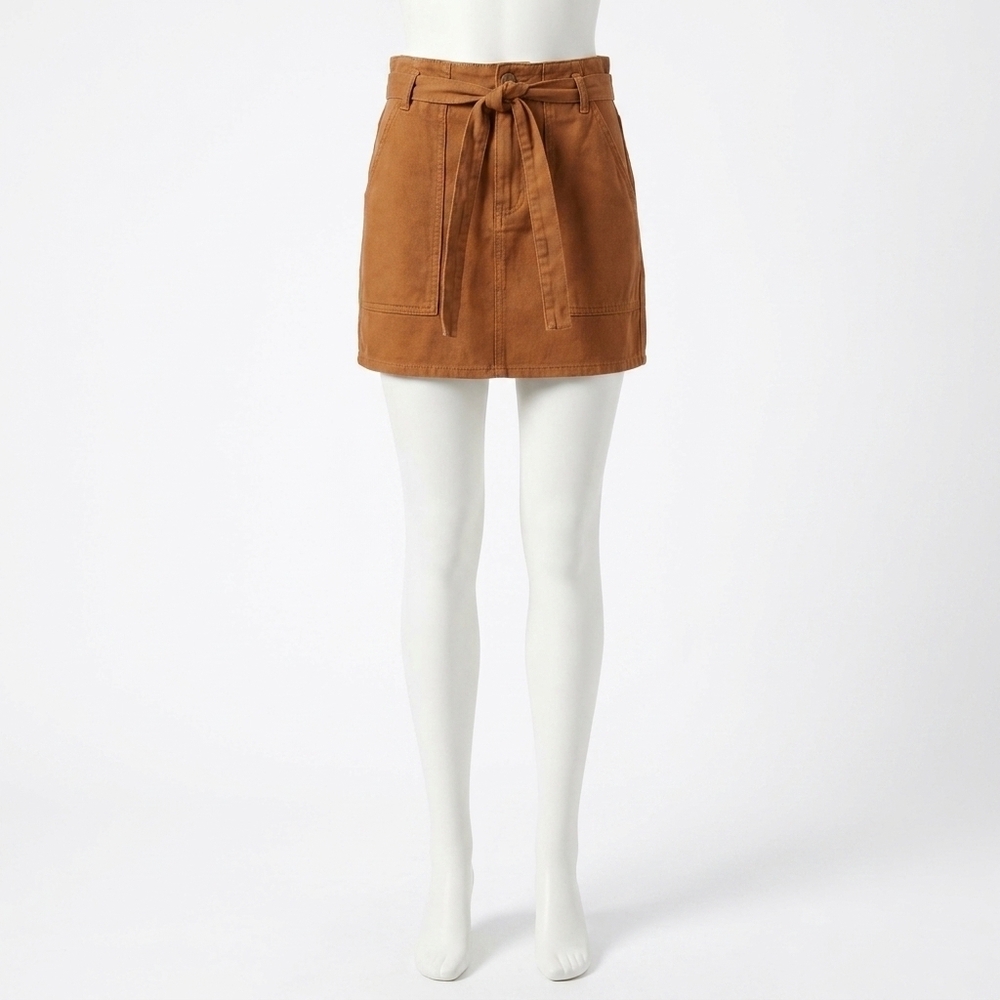 NEW BELLA DAHL sunny utility skirt with sash in golden henna